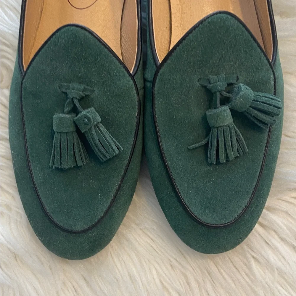 Journey West Green Suede Loafers with Tassels size 7.5 excellent condition - Picture 3 of 8
